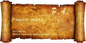 Pascht Anett névjegykártya